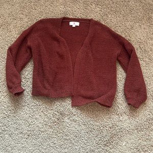 Maroon polyester cardigan size small